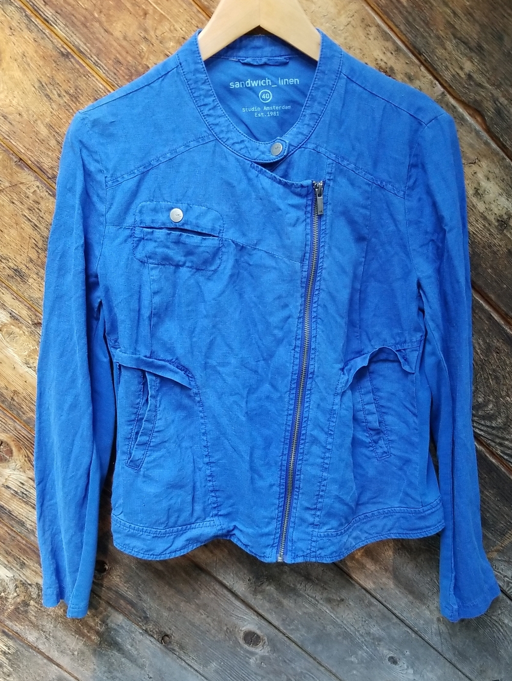 Sandwich Jacket Linen Blue 40